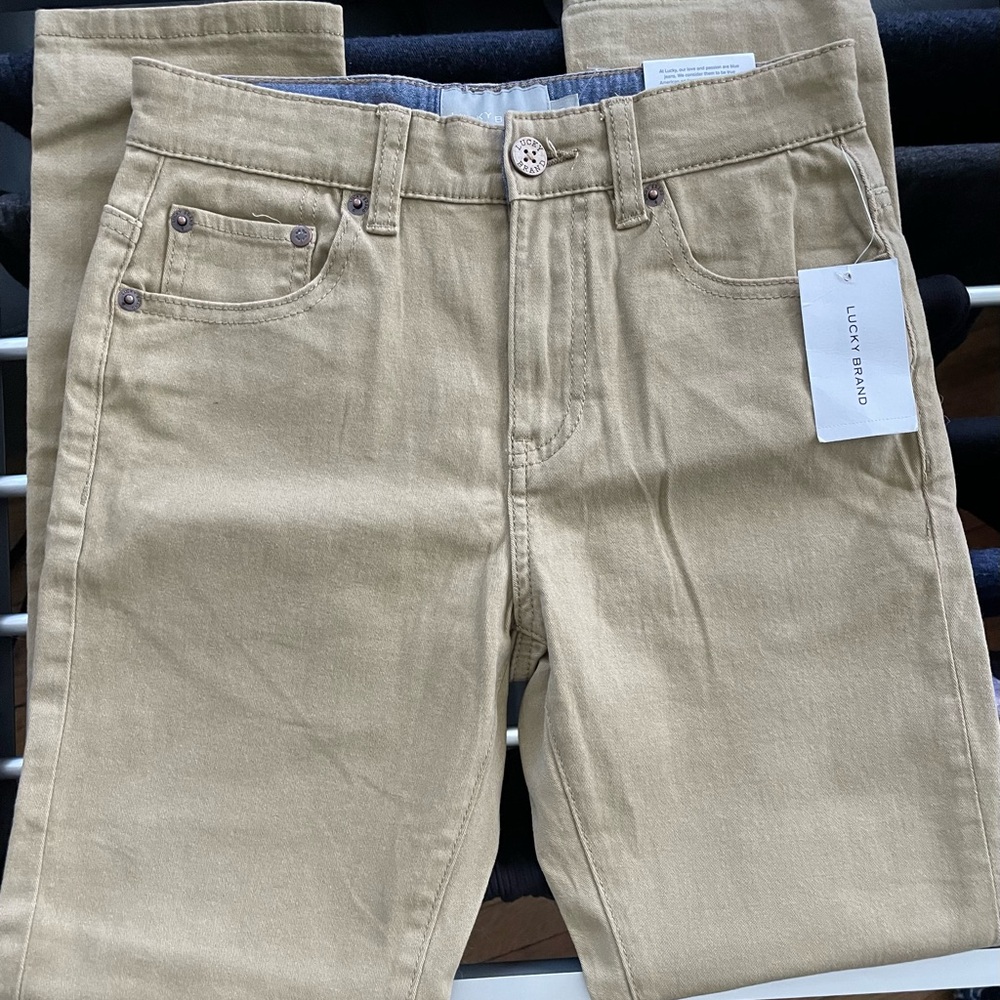 Lucky Brand GIRLS authentic skinny stretch pants cream/neutral. Girls size 10